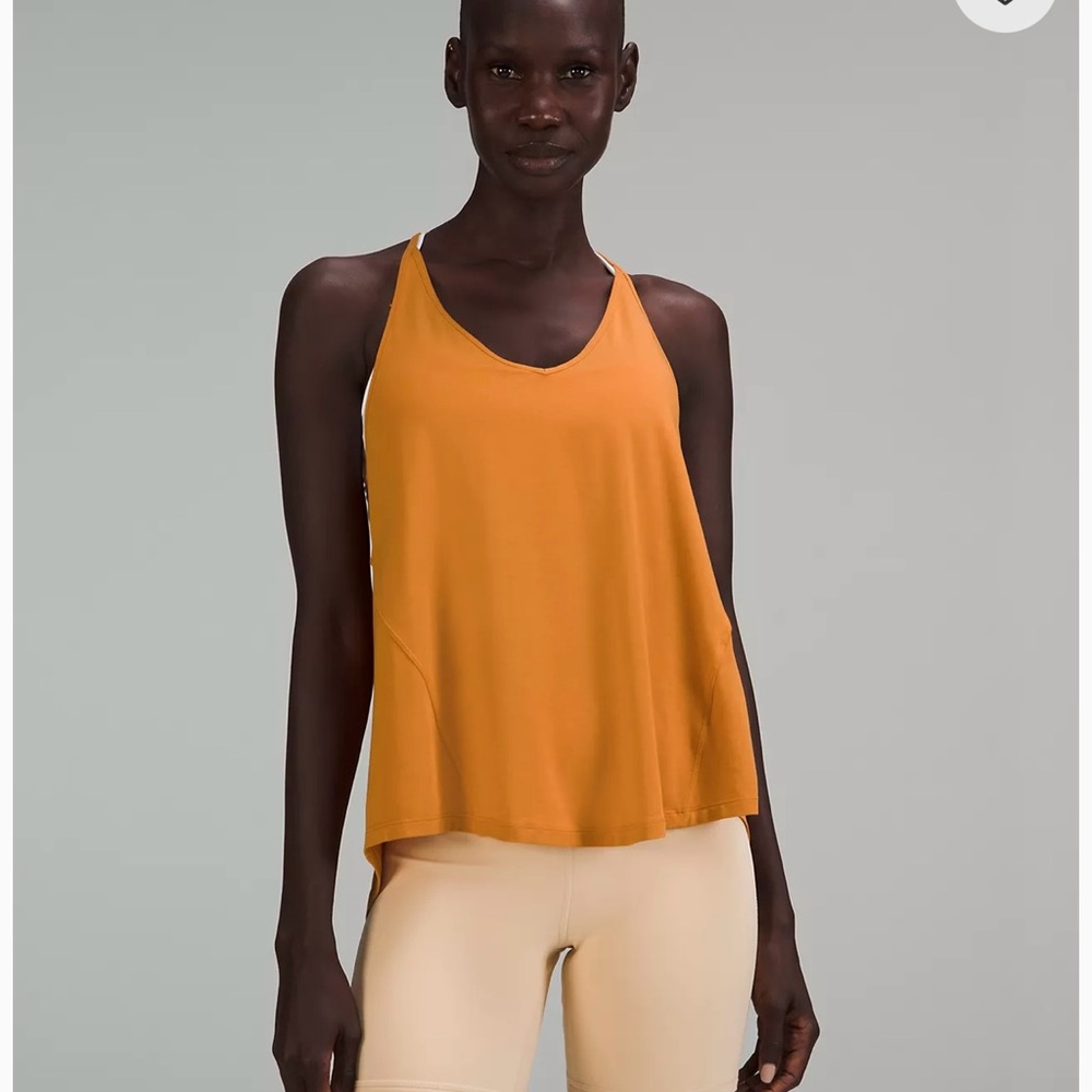 Lululemon modal silk yoga tank top autumn orange